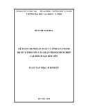 Luận văn Thạc sĩ: Kế toán chi phí sản xuất và tính giá thành dịch vụ theo yêu cầu quản trị doanh nghiệp tại Khách Sạn Kim Liên