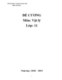 Đề cương ôn tập học kì 1 môn Vật lí 11 năm 2018-2019 - Trường THPT Yên Hòa