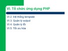 Bài giảng PHP (Hypertext Preprocessing) - Chương 6: Tổ chức ứng dụng PHP