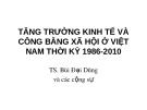 Bài giảng Tăng trưởng kinh tế và công bằng xã hội ở Việt Nam thời kỳ 1986-2010