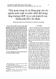 Tầm quan trọng và sự đóng góp của các nguồn nước mặt và nước dưới đất trong tăng trưởng GDP và cơ cấu kinh tế của Thành phố Hồ Chí Minh