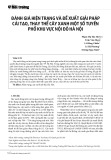 Đánh giá hiện trạng và đề xuất giải pháp cải tạo, thay thế cây xanh một số tuyến phố khu vực nội đô Hà Nội