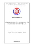 Luận án Tiến sĩ Tổ chức và quản lý vận tải: Giải pháp nâng cao năng lực tài chính của doanh nghiệp cảng biển Việt Nam