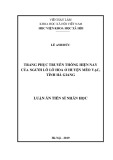 Luận án Tiến sĩ Nhân học: Trang phục truyền thống hiện nay của người Lô Lô Hoa ở huyện Mèo Vạc, tỉnh Hà Giang