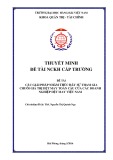 Đề tài nghiên cứu khoa học cấp trường: Các giải pháp nhằm thúc đẩy sự tham gia chuỗi giá trị dệt may toàn cầu của các doanh nghiệp dệt may Việt Nam