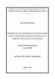 Abstract of medical PHD thesis: Research on the prevention of incipient caries with fluorideoral rinsing solution for 7-8-year-old pupils in Phu Tho province