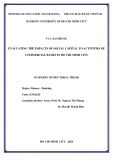 Summary of doctoral thesis: Evaluating the impact of social capital to the activities of commercial banks in Ho Chi Minh City