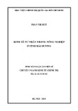 Tóm tắt luận án Tiến sĩ Kinh tế Chính trị: Kinh tế tư nhân trong nông nghiệp ở tỉnh Hải Dương