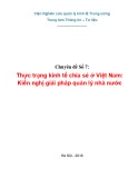 Chuyên đề Số 7: Thực trạng kinh tế chia sẻ ở Việt Nam - Kiến nghị giải pháp quản lý nhà nước