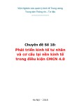 Chuyên đề Số 18: Phát triển kinh tế tư nhân và cơ cấu lại nền kinh tế trong điều kiện CMCN 4.0