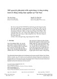 Mối quan hệ giữa phát triển ngân hàng và tăng trưởng kinh tế: Bằng chứng thực nghiệm tại Việt Nam