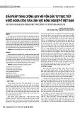 Giải pháp tăng cường quy mô vốn đầu tư trực tiếp nước ngoài (FDI) vào lĩnh vực nông nghiệp ở Việt Nam