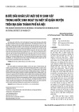 Bước đầu khảo sát mật độ vi sinh vật trong nước sinh hoạt tại một số quận huyện trên địa bàn thành phố Hà Nội