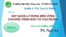 Bài thuyết trình môn Quản lí tài nguyên rừng: GEF quản lý rừng bền vững chương trình đầu tư của REDD+