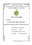Đồ án tốt nghiệp Đánh giá chất lượng nước mặt trên địa bàn huyện Càng Long, tỉnh Trà Vinh