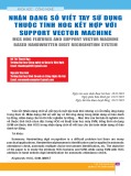 Nhận dạng số viết tay sử dụng thuộc tính HOG kết hợp với support vector machine