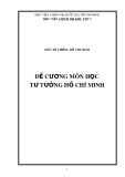 Đề cương môn học Tư tưởng Hồ Chí Minh