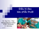 Bài giảng Điều trị đau sau phẫu thuật