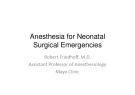 Bài giảng Anesthesia for neonatal surgical emergencies