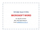 Bài giảng Tin học đại cương: Microsoft word - ThS. Nguyễn Lê Minh