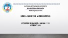 Bài giảng học phần English for marketing - ĐH Kinh tế Quốc dân (3TC)