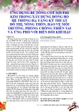 Ứng dụng bê tông cốt sợi phi kim trong xây dựng đồng bộ hệ thống hạ tầng kỹ thuật đô thị, nông thôn, bảo vệ môi trường, phòng chống thiên tai và ứng phó với biến đổi khí hậu