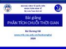 Bài giảng Phân tích chuỗi thời gian - Bùi Dương Hải