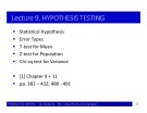 Lecture Probability & statistics: Chapter 9 - Bùi Dương Hải