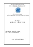 Báo cáo tổng kết đề tài khoa học và công nghệ cấp trường: Quản lý công văn