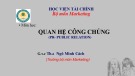 Bài giảng: Quan hệ công chúng - Chương 7: Quan hệ cộng đồng