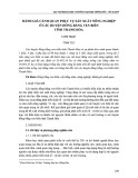 Đánh giá cảnh quan phục vụ sản xuất nông nghiệp ở các huyện đồng bằng ven biển tỉnh Thanh Hóa