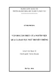 Tóm tắt luận văn Thạc sĩ ngành Văn học dân gian: Văn hóa ẩm thực của người Việt qua ca dao tục ngữ truyền thống