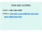 Bài giảng Hóa học đại cương (Phần 2) - Chương 1: Nhiệt động lực học của các quá trình hóa học