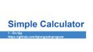 Bài giảng Lập trình nâng cao - Chương 1: Simple calculator