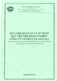 Quy chế quản lý và sử dụng Quỹ Hỗ trợ đồng nghiệp - Công ty Cổ phần Lilama 18.1