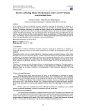 Factors affecting firms’ performance: The case of Vietnam construction firms