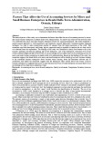 Factors that affect the use of accounting services by micro and small business enterprises in dembi dollo town administration, Oromia, Ethiopia