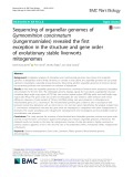 Sequencing of organellar genomes of Gymnomitrion concinnatum (Jungermanniales) revealed the first exception in the structure and gene order of evolutionary stable liverworts mitogenomes