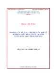 Luận án tiến sĩ Kỹ thuật: Nghiên cứu, đề xuất chế độ nước hợp lý để phát triển rừng tràm tái sinh Vườn Quốc Gia U Minh Thượng