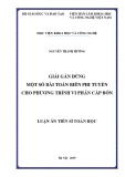 Luận án tiến sĩ Toán học: Một số bài toán biên phi tuyến cho phương trình vi phân cấp bốn