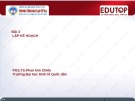 Bài giảng Quản lý học - Bài 3: Lập kế hoạch