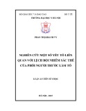 Luận án tiến sĩ Y học: Nghiên cứu một số yếu tố liên quan với lệch bội nhiễm sắc thể của phôi người trước làm tổ