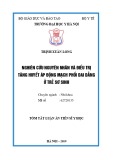 Tóm tắt Luận án tiến sĩ Y học: Nghiên cứu nguyên nhân và điều trị tăng huyết áp động mạch phổi dai dẳng ở trẻ sơ sinh