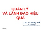 Bài giảng Quản lý và lãnh đạo hiệu quả