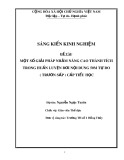 SKKN: Một số giải pháp nhằm nâng cao thành tích trong huấn luyện Bơi nội dung 50m tự do (trườn sấp) cấp Tiểu học