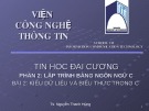 Bài giảng Tin học đại cương – Bài 2: Kiểu dữ liệu và biểu thức trong C