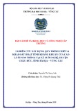 Báo cáo đề tài khoa học và công nghệ cấp trường: Nghiên cứu xây dựng quy trình chiết & khảo sát hoạt tính kháng khuẩn của cao lá ổi non trồng tại xã Suối Nghệ, huyện Châu Đức, tỉnh Bà Rịa – Vũng Tàu