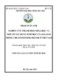 Tóm tắt Luận án tiến sĩ Dược học: Nghiên cứu thành phần hóa học và một số tác dụng sinh học của ba loài thuộc chi Gynostemma Blume ở Việt Nam