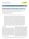 The characterization of radioactive waste: a critical review of techniques implemented or under development at CEA, France