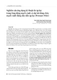 Nghiên cứu ứng dụng kỹ thuật đo áp lực trong lòng động mạch vành và dự trữ dòng chảy mạch vành bằng dây dẫn áp lực (Pressure Wire)